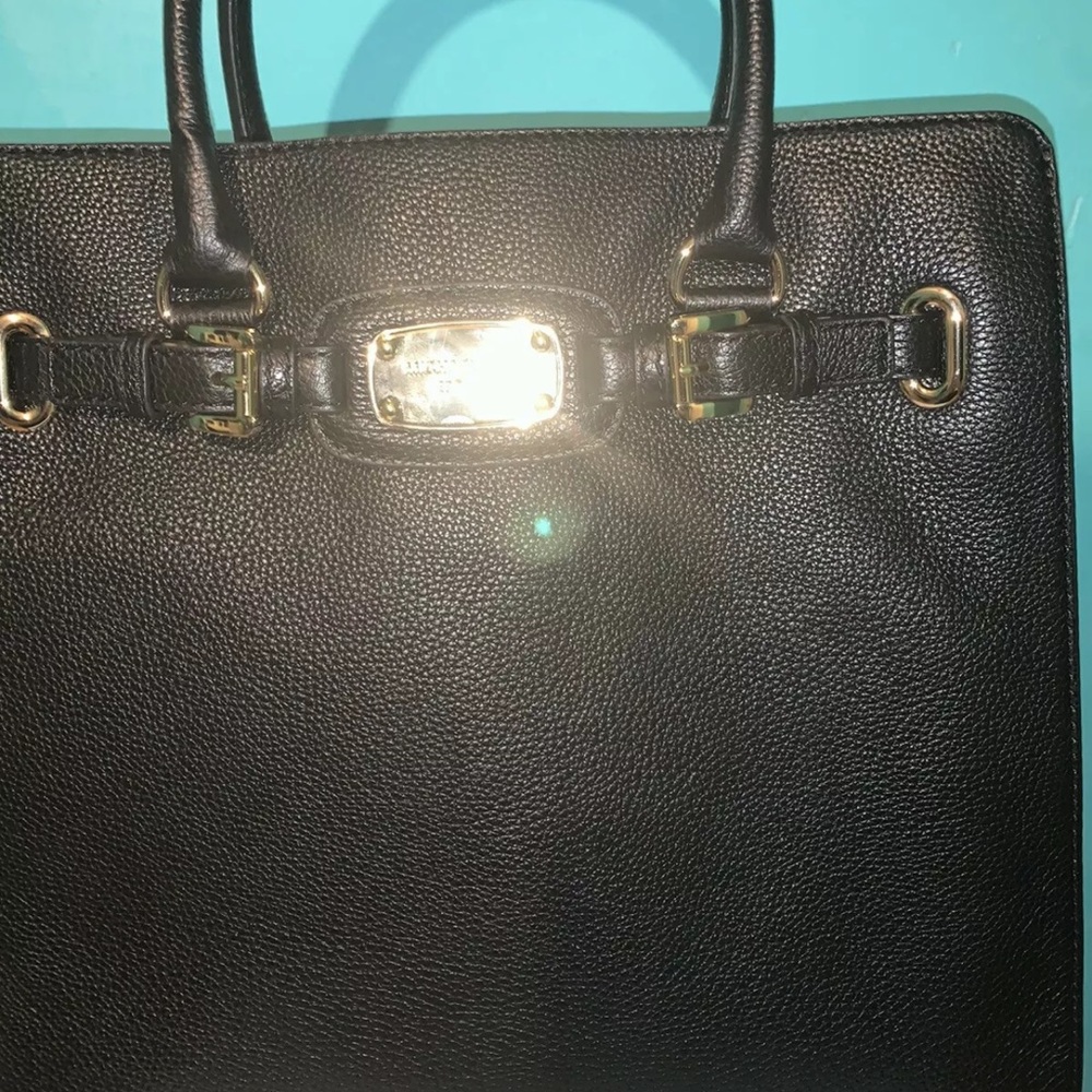 Michael Kors Hamilton NS Large Black Leather Satchel Tote bag